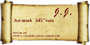 Juranek János névjegykártya