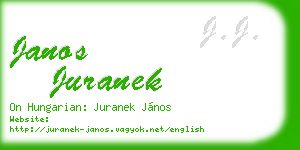 janos juranek business card